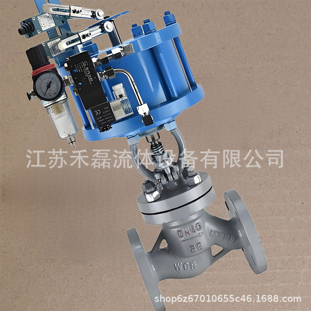 J641H16C气动法兰快速切断阀双作用WCB耐温425阀座13Gr防爆开关型