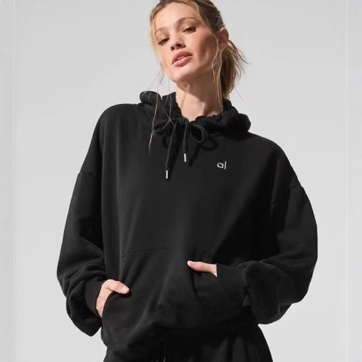 Alo Cross-Border Autumn and Winter Sports Hooded Round Neck Sweatshirt Standard Loose Men's and Women's Casual Fashion Long-Sleeved Sweatshirt Alo Cross-Border Autumn and Winter Sports Hooded Round Neck Sweatshirt Standard Loose Men's and Women's Casual Fashion Long-Sleeved Sweatshirt