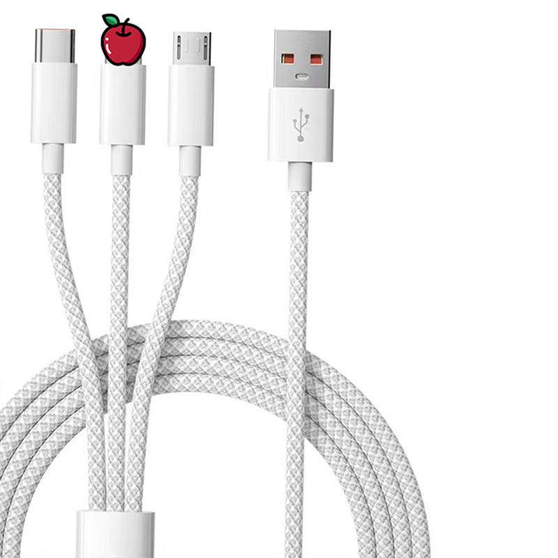 Xiaomi Android Apple 15 cep telefonu için uygun bir-üç veri kablosu 3A süper hızlı şarj evrensel üçü bir arada şarj kablosu