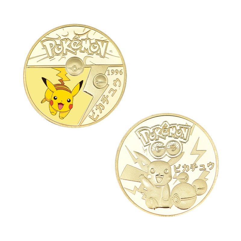 Pikachu Commemorative Coin Pokemon Animation Baokemeng Peripheral Die-cast Metal Coin Gift Collection Pikachu Commemorative Coin Pokemon Animation Baokemeng Peripheral Die-cast Metal Coin Gift Collection