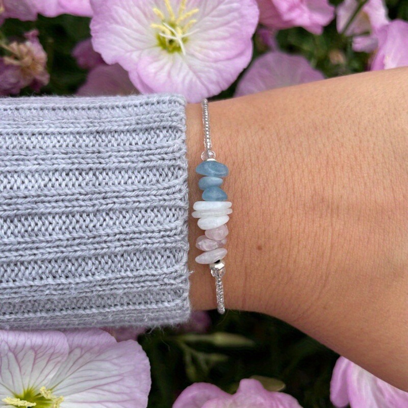 Aquamarine Rose Quartz Moonstone Bracelet Creative Jewelry Bracelet Jewelry Morning Crystal Jade