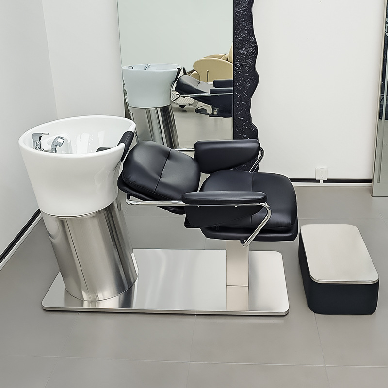 Barbería simple lavabo de cerámica cama barbería cama de acero inoxidable cama de lavado cama barbería cama