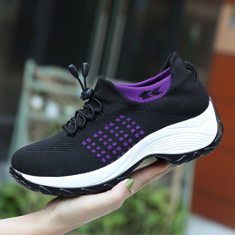 New Cross-border plus size High Elastic Weaving Breathable Shoes Trendy Fashion Lightweight Socks Sports Women's Shoes