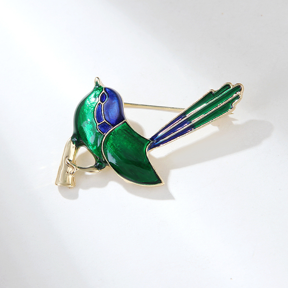 Korean style personality fashion new creative magpie enamel fashion exquisite small tit brooch clothing accessories_voghion.com