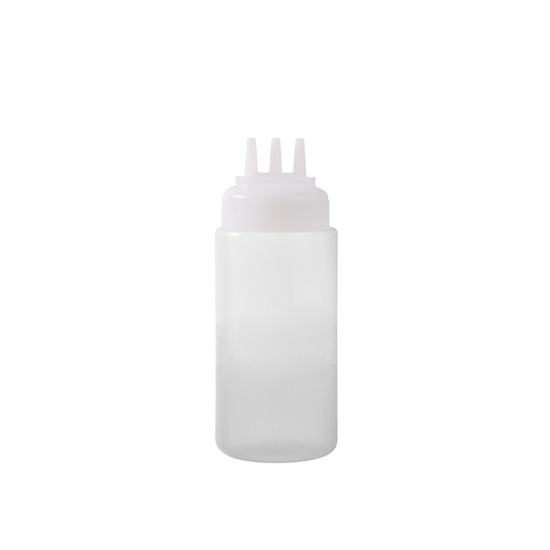 Botella de salsa de extrusión de tres agujeros 350ml