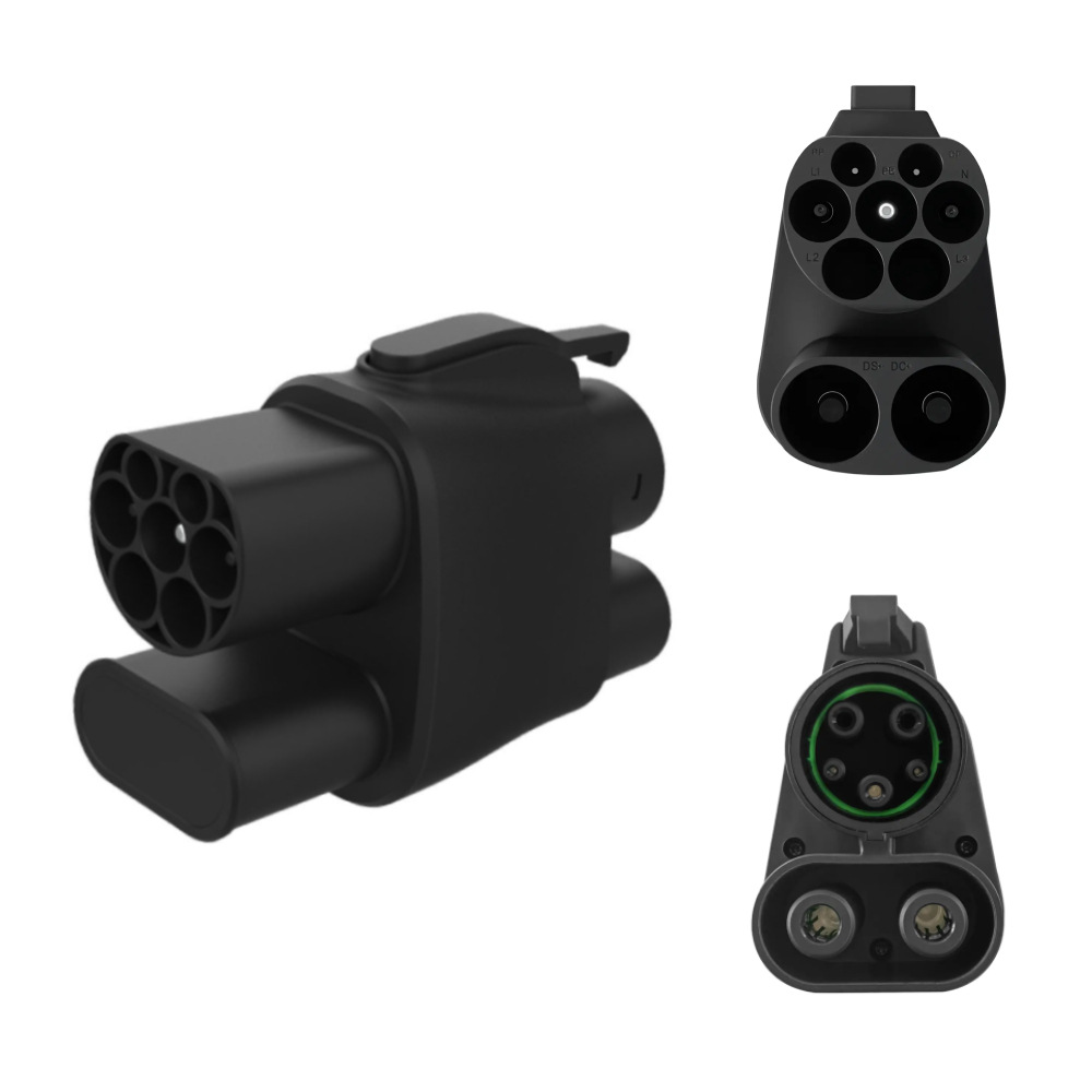 CCS2转CCS1交直流一体转接头欧标桩转美标车转换器250A充电快充