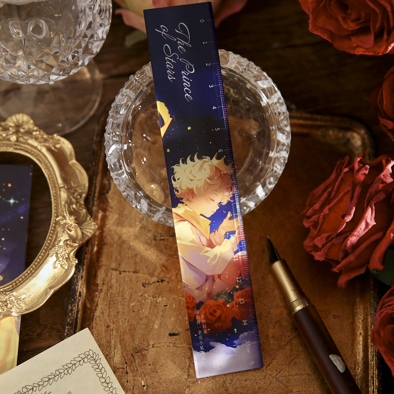 Mr. Paper Regla acrílica Serie Little Universe Personajes literarios originales Regalos para estudiantes Examen Papelería Regla