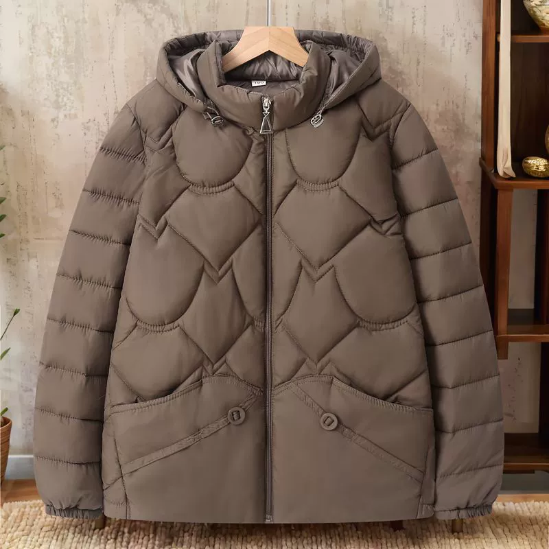 Мама зимняя пуховая хлопчатобумажная одежда 2024 новые маленькие маленькие короткие хлопчатобумажные куртки среднего и пожилого женского осеннего и зимнего пальто