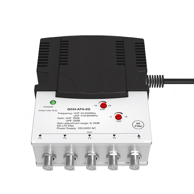 地面波八木天线VHF UHF放大器1进4 5G滤波器 Filter amplificador