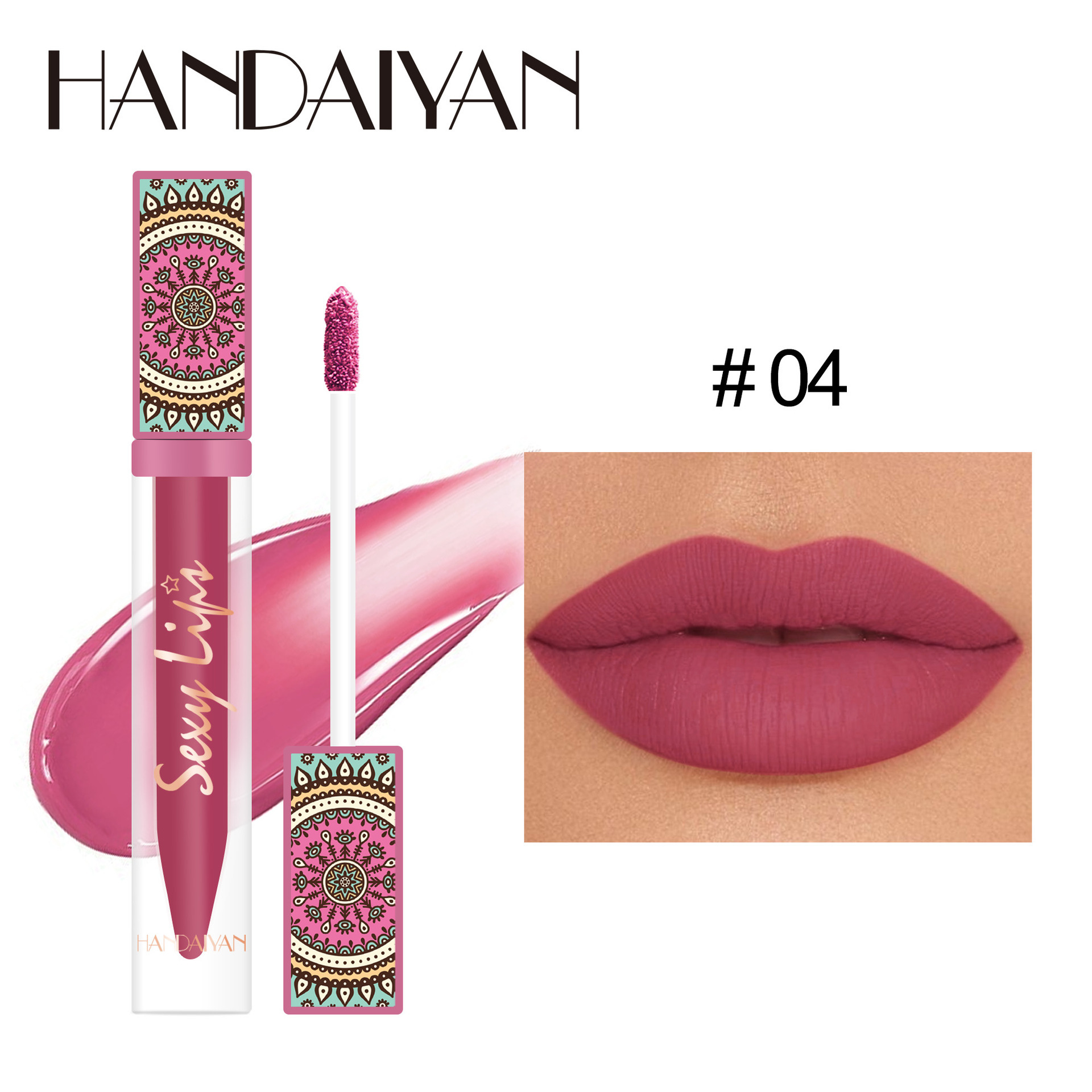 Esmalte labial transfronterizo al por mayor Bohemia HANDAIYAN mate esmalte labial sin tazas de esmalte labial humectante