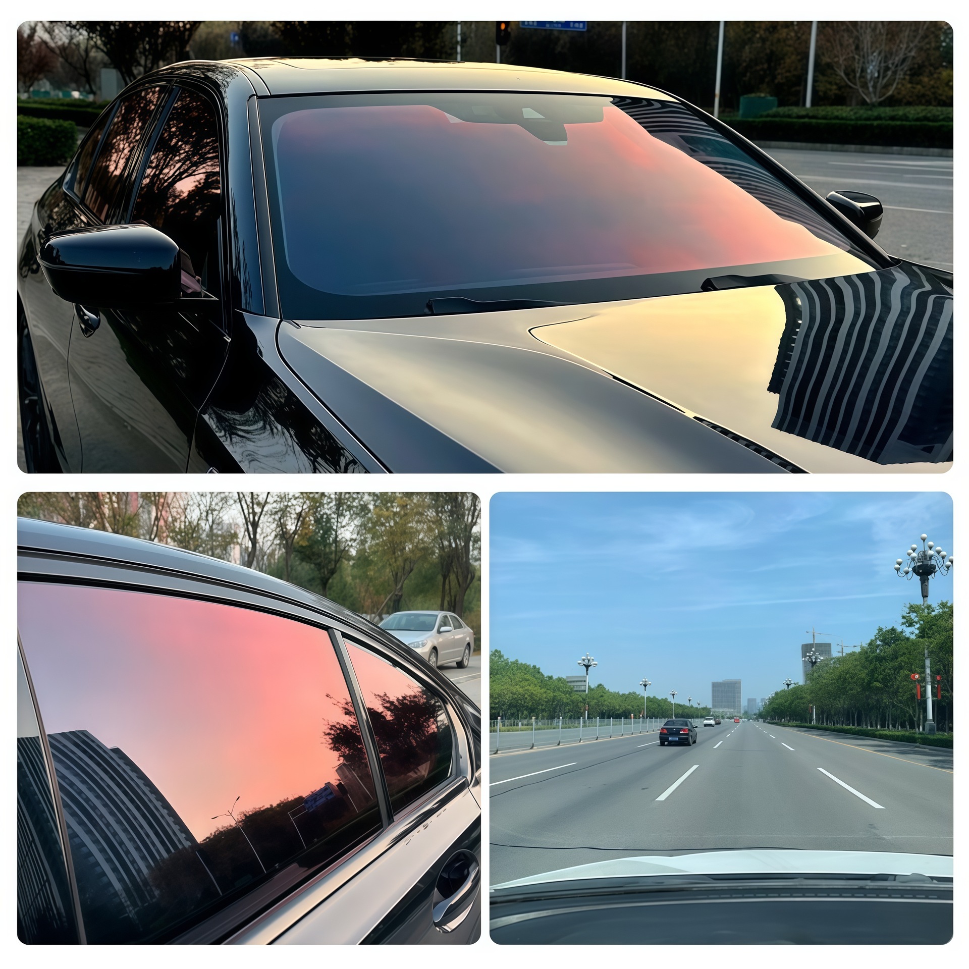 Royal Purple Car Heat Insulation Film Ghost Red Dazzling Color Car Window Film Front Windshield Anti-Explosion Sun Protection Privacy Full Car Glass Film