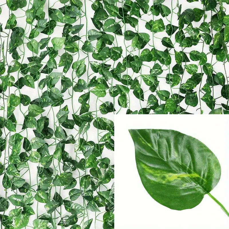 Simulación verde hiedra falso eucalipto dinero eucalipto artificial escalada de montaña tigre rosa uva flores plásticas
