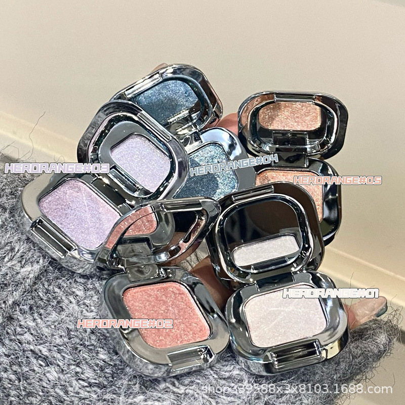 【Cross-Border】Single Square Diamond-Shaped Highlighter Powder with Pearlescent Sparkle, Eyeshadow with Polarized Brightening Effect, Student Party Review