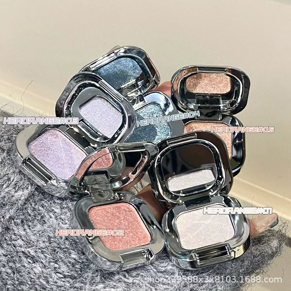 【Cross-Border】Single Square Diamond-Shaped Highlighter Powder with Pearlescent Sparkle, Eyeshadow with Polarized Brightening Effect, Student Party Review