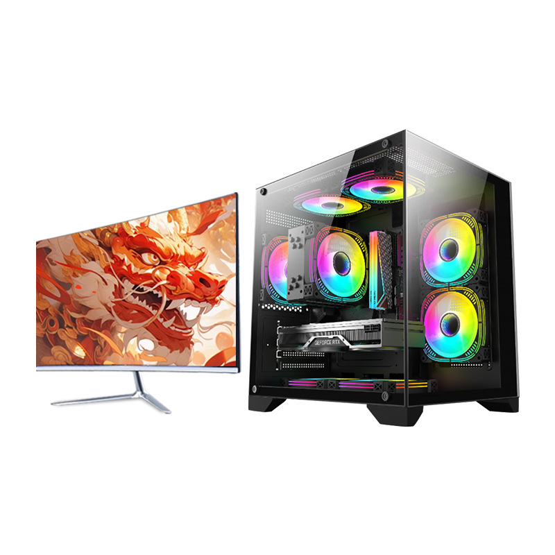Gaming Computer Desktop Pc Home Office Gaming E-Sports Live Streaming Design Editing Complete Set