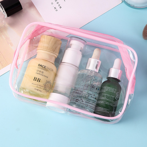 Outdoor fresh thickened PVC storage bag portable zipper cosmetic bag travel waterproof and dustproof storage toiletry bag