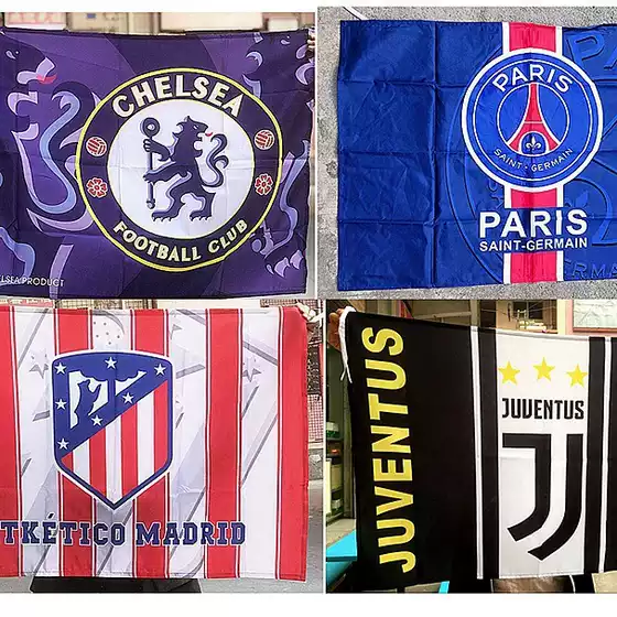 Football fans big flag Real Madrid Liverpool AC Milan fans hanging flag 1 m big flag hanging flag bar decoration hanging flag