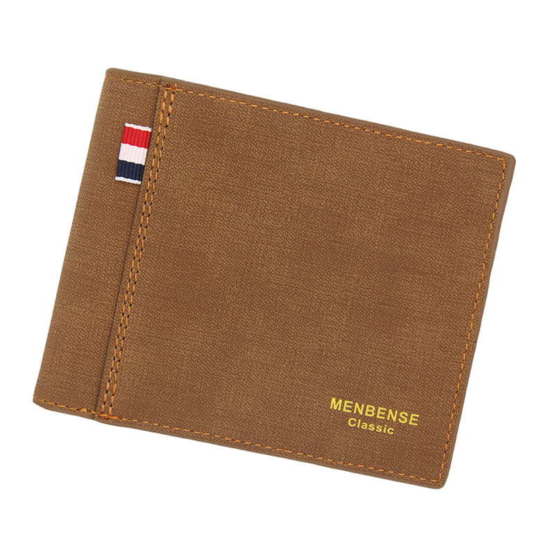 High Quality Cheap Slim Men's Wallet Leather Men's Wallet Short Classic Brown Business Pu Leather Wallet