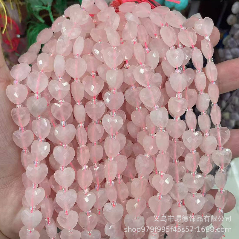 璟德珠宝 2mm粉水晶切面散珠圆珠diy饰品天然石串珠方糖珠算盘珠|undefined