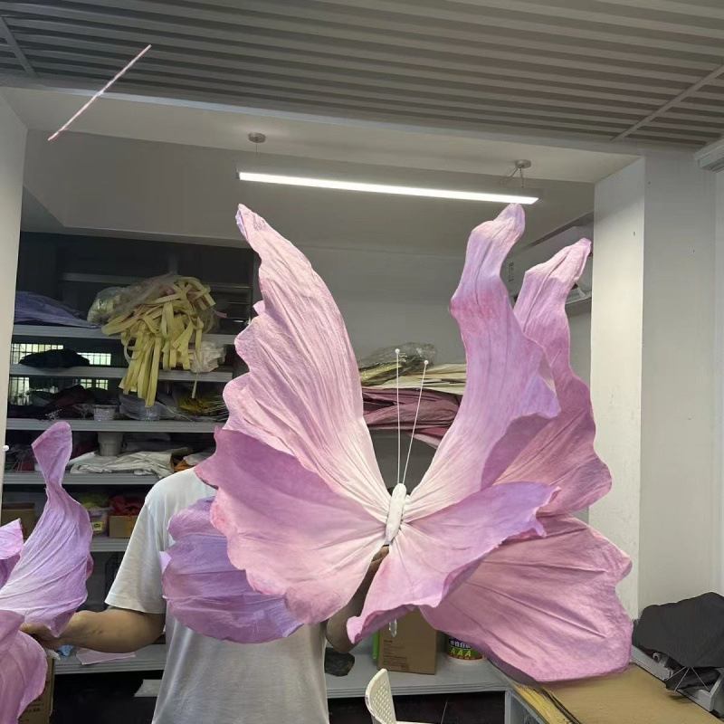 Papel estereoscópico flores mariposas de papel gran gran ventana de boda propensos diseño decoración fotografía boda hueso de tiro