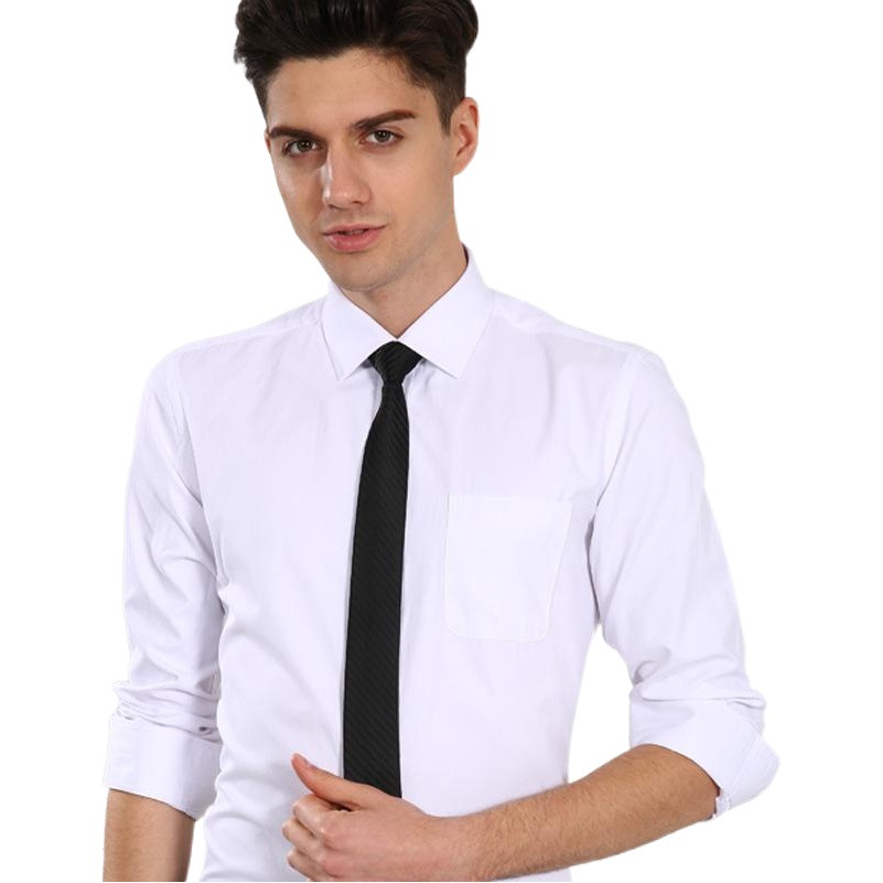 Distribuidor de camisas negras para hombre, camisas de manga larga, camisas blancas ajustadas de negocios para hombre y mujer, ropa de trabajo estampada de color sólido, atuendo profesional.