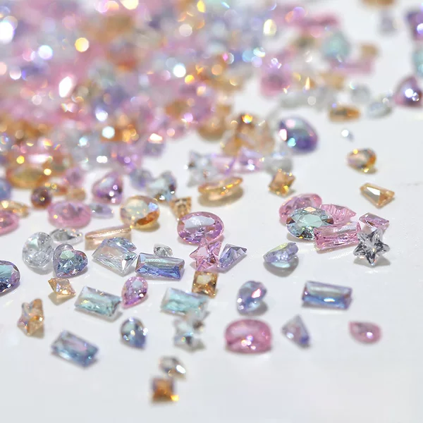 Nail Art Diamond Zircon Jewelry 5A Mini Micro Zirconium Pointed Bottom Diamond Jewelry Stacked Diamond Nail Accessories Colored Diamond Broken Huazi Diamond