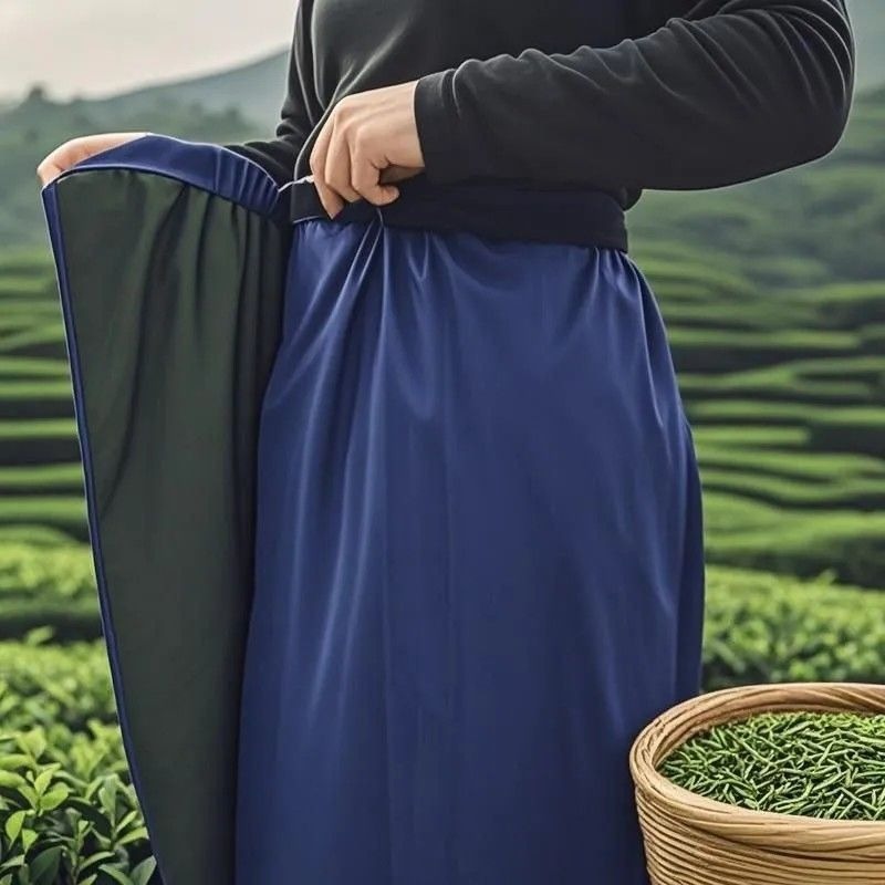 采茶防水围裙户外摘茶园围腰防脏耐磨防刮护腿魔术贴牛津布半身裙