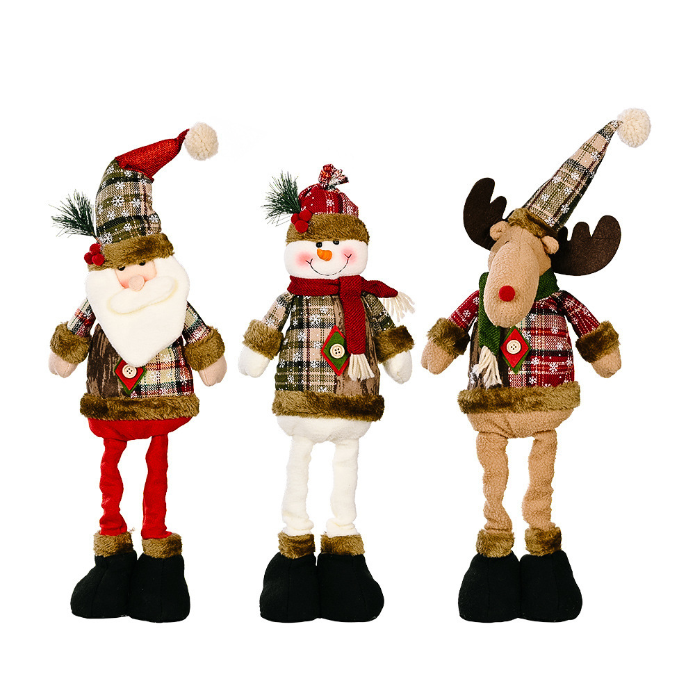 Muñeco navideño retráctil – Santa Claus y muñeco de nieve – Decoración para tiendas y hogares