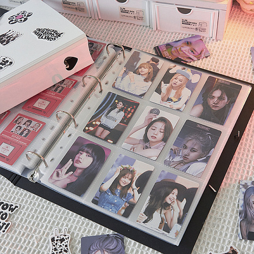 Star chasing storage album loose-leaf A4 large-capacity small card 9-grid card album diy shell bezel 4-grid polaroid photo album