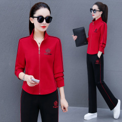 媽媽秋裝時尚上衣2024新款洋氣運動服套裝女春秋中年衛衣兩件套