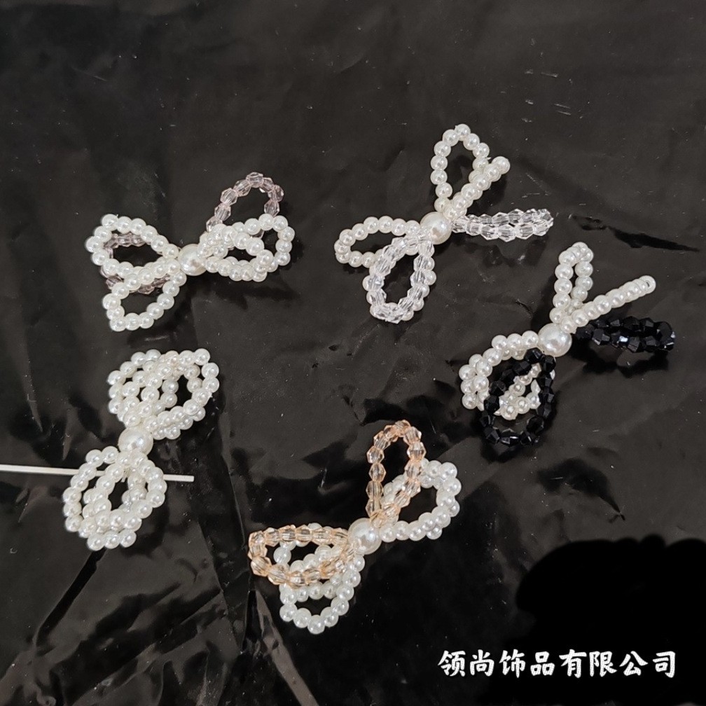 ミニ模造真珠ビーズ蝶ネクタイ手作りビーズ服装頭飾り帽子靴アクセサリーDIYアクセサリー服装