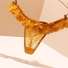 日系性感蕾丝丁字裤女无痕透明诱惑超薄2025新款低腰网纱火辣t裤