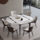 Italian minimalist rock plate dining table retractable folding round table small apartment simple modern household round dining table