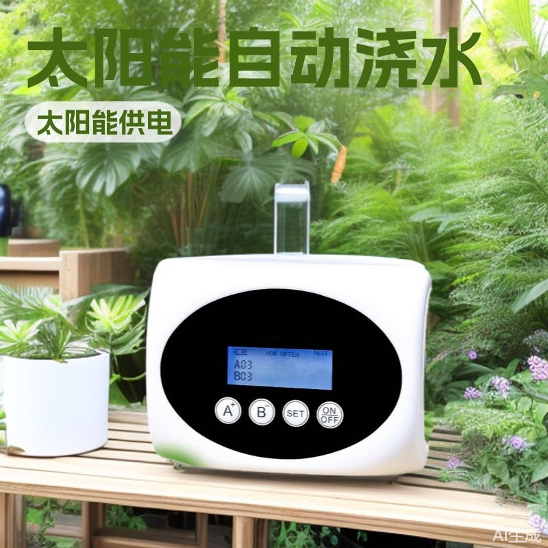 Solar-Powered Automatic Watering Timer for Garden Potted Plants, Lazy Plant Drip Irrigation, Flower Watering System, Dual Pump Sprinkler