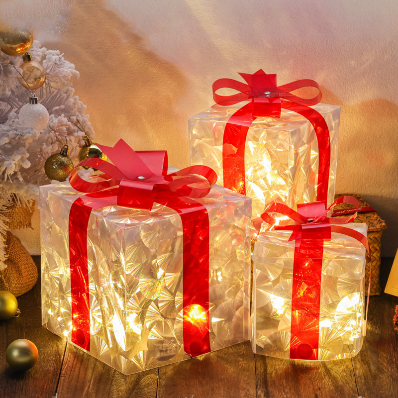 国境を越えたクリスマス発光ギフトボックス3点セット折り畳みクリスマスギフトボックス|undefined