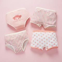 Girls' underwear with pure cotton, children's underwear, suitable for older girls, breathable, flat waist, baby-friendly, 100% triangle pants