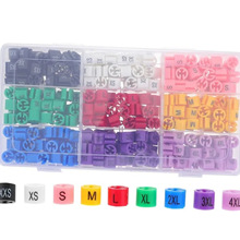 【尺码扣配收纳盒】亚马逊热销圆形塑料服装衣架尺码扣圈可贴标