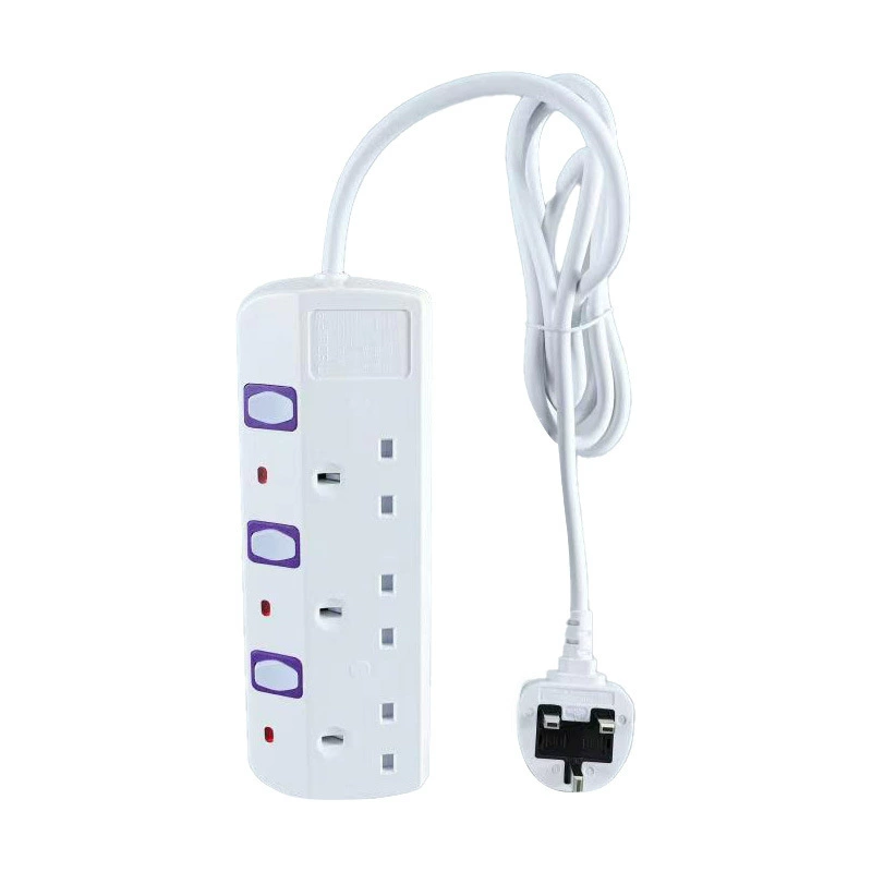 Multi-hole household plug-in with wire and overload switch UKCA British socket British standard intelligent plug-in