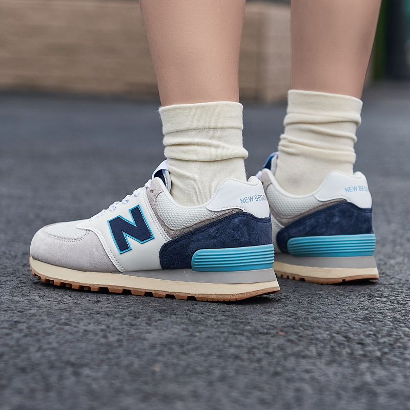 Langxin Bailunwei 574 Sports Shoes Men's Shoes Couple Mesh Shoes Breathable Running Shoes Black Versatile Casual Women's Shoes