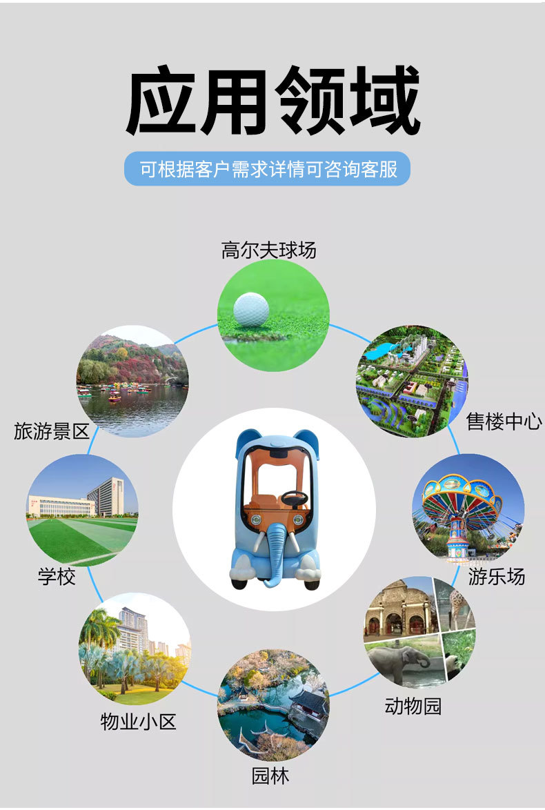 Customized Shared Electric Sightseeing Car Scenic Spot Park Cartoon Scan Code Parent-Child Sightseeing Car Real Estate Electric Sightseeing Car
