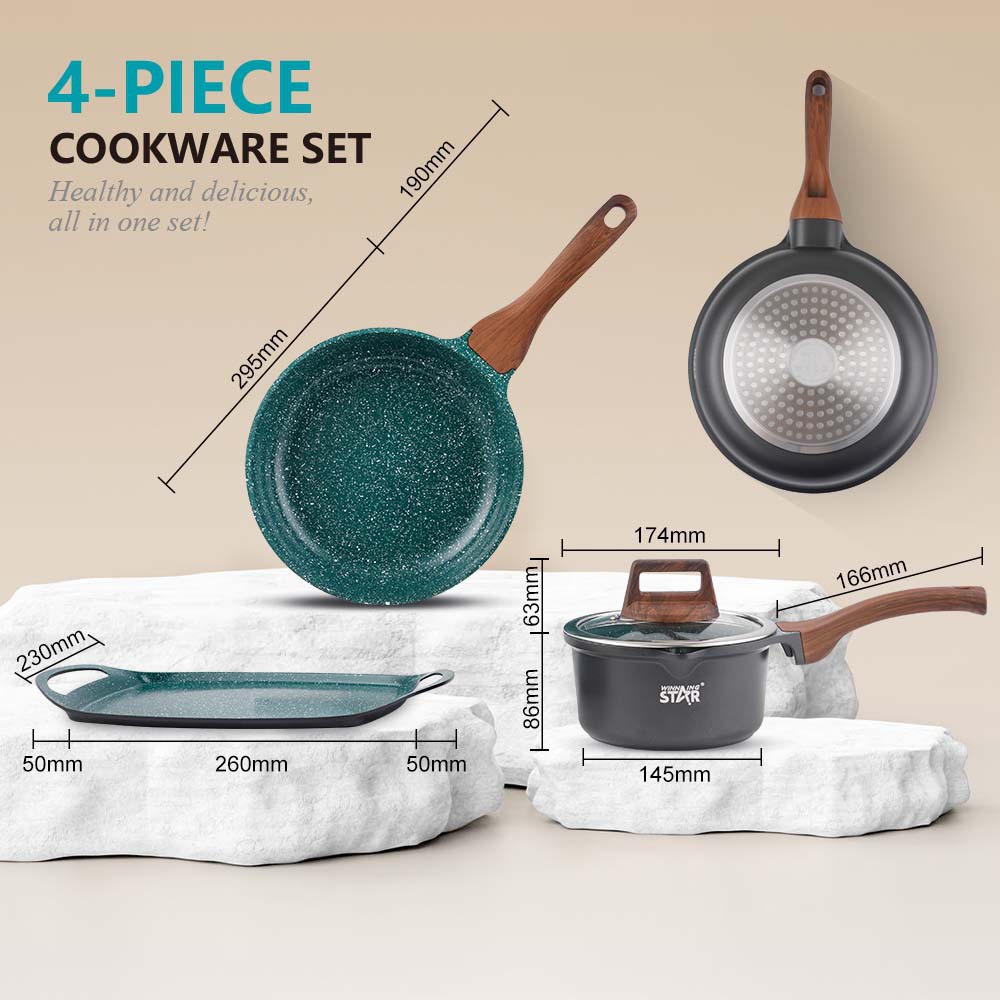 Winning star crossover exclusivamente para ollas de cocina, arroz frito, olla caliente, barbacoa, leche hervida, juego de ollas antiadherentes multifuncional