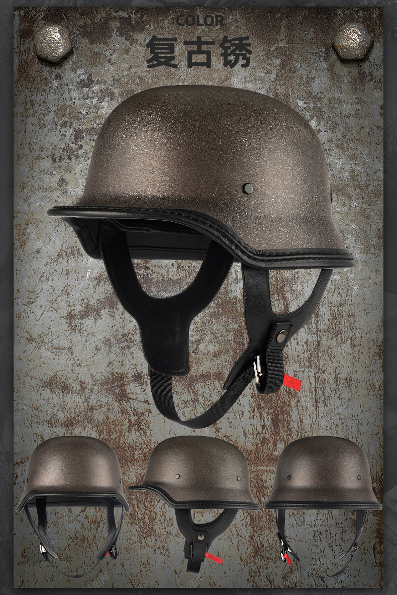 Motorcycle Helmets for Men and Women, Summer Retro Cruise Half Helmets, Pedal Motorcycles, Lightweight Four-Season Breathable Scoop Helmets