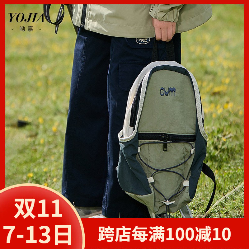 YOJIA女童工装裤春秋款2024新款宽松女孩休闲裤秋天薄款儿童裤子