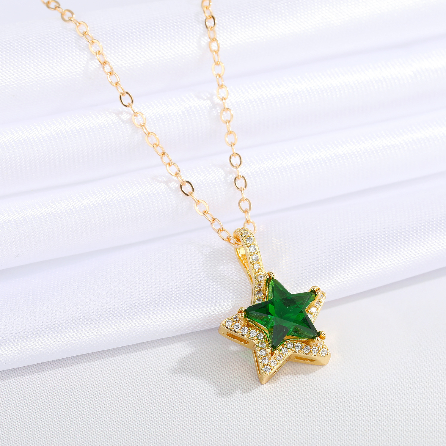 jewelry microinlaid star necklace simple fivepointed star pendant clavicle chain jewelrypicture8