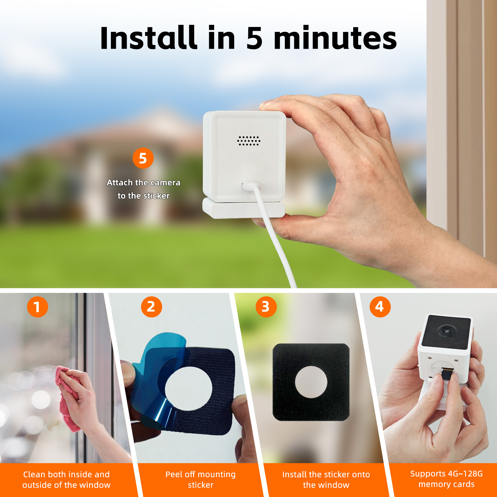 Cámara de ventana de fábrica original con IA, visión nocturna Starlight, monitoreo inteligente inalámbrico, nuevo modelo transfronterizo.