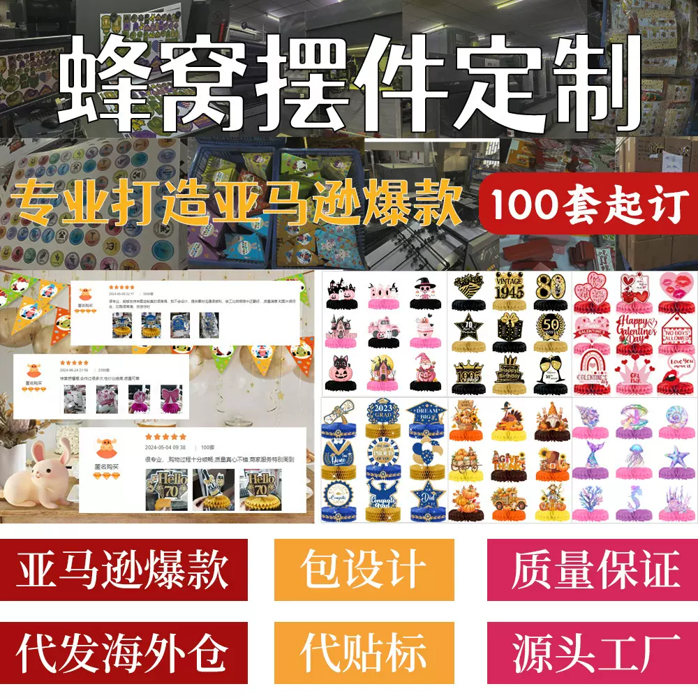 毕业季母亲节夏天返校季玫瑰金生日墨西哥蜂窝摆台摆件派对定制