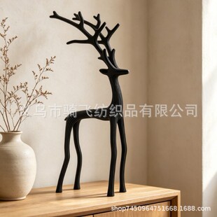 �羳����Set of 2 Black Reindeer Statues3D¹�[�����^��ɫ�Z¹