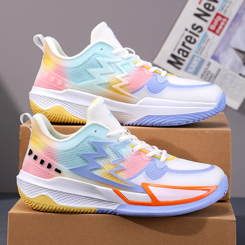 Zapatos de baloncesto de combate real de malla transpirable de baja ayuda juvenil antideslizante, anti-desgaste y amortiguador, zapatos deportivos de suela suave ligeros image 2