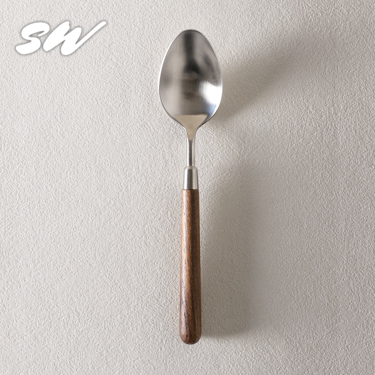 Tres nieblas retro cubiertos de madera sólida de nuez filete cuchillo y tenedor de postre cucharas de acero inoxidable cubiertos de comida occidental refinado