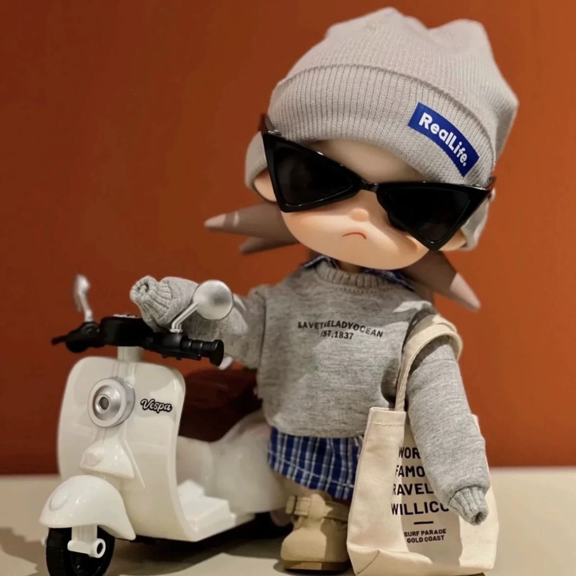 Zsiga Doll Outfit 1/8 Action Figure Clothes Sister Plaid Shirt Sweatshirt Doll Outfit Set Replacement